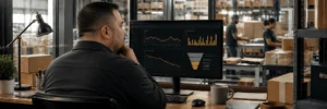 Warehouse conversion dashboard identifying shipping cost and checkout friction while orders are being fulfilled