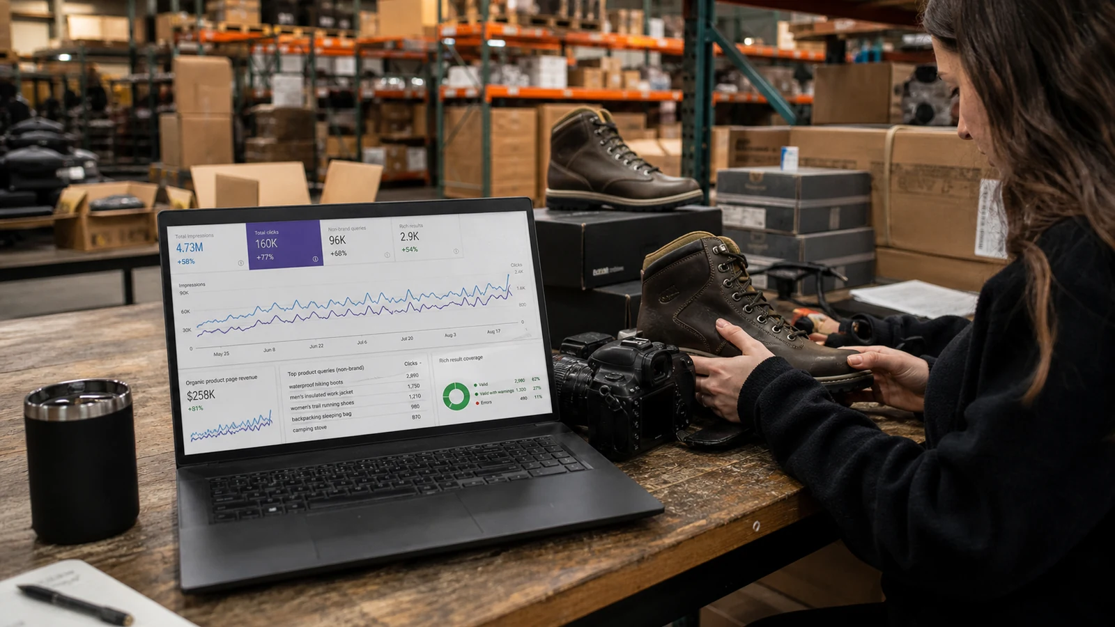 Reviewing organic search performance across an e-commerce product catalog